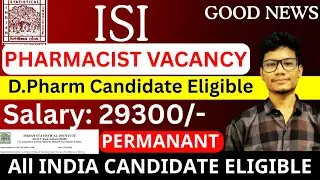 ISI Pharmacist Vacancy 2026 | ISI Pharmacist Requirement Notice 2026 | Pharmacist Vacancy 2026 