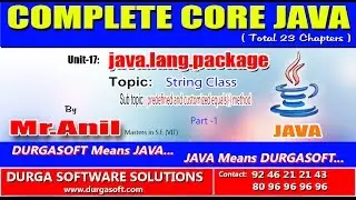 Core Java -java.lang.package-String class - predefined and customized equals(-) method Part -1