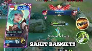SAKIT BANGET!! MANIAC + 14 KILL PAKE BUILD INI!! BUILD EMBLEM BEATRIX TERSAKIT ~ MLBB