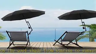 HOBVO UPF 50+ Golf Umbrella with Adjustable Universal Clamp, Portable Umbrellas for Rain, Manual Op