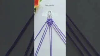 Diy Macrame Mini Heart Keychain💜✨ #shorts #diy #heart #crafts #trending #ytshorts
