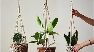 Design C - Easy macrame plant hanger making tutorials for adults beginner starters mini plant hanger