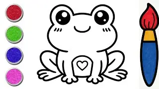 Musa Color in Cute Frog Drawing | Easy Frog Coloring for Kids & Toddlers 🎨 🐸 | Color With Musa