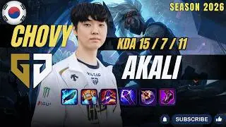 GEN Chovy AKALI vs SION Mid - Patch 26.3 KR Ranked | lolrec