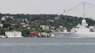 De Zeven Provincien Class air-defence frigate HNLMS Evertsen transited Bosphorus