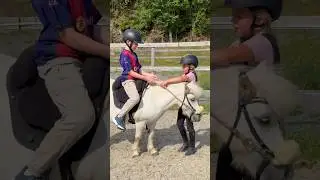 Ella teaches Theodor❤️ Get ready and ride🐴 #shorts #horse #equestrian