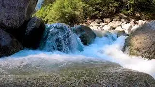 4K Amazing turquoise Mountain River flows in Beautiful Cascades for sleep and relaxing. #12