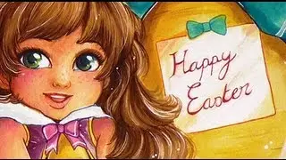 Little Easter Girl - watercolor artwork