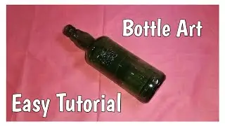Bottle Art... Decoupage art..Rose flower...