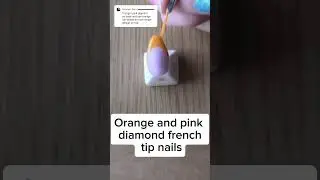 Pink nail with orange french tip!
