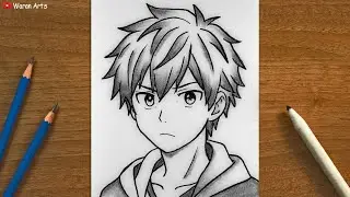 Easy Anime Drawing || How to Draw Anime Boy's Face step-by-step || Drawing Tutorial for Beginners
