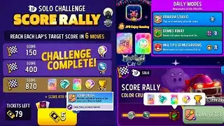 Solo Challenge Color Crush+ ANY MOVE 870 Score/ Multiplier Mushrooms+Blow'Em Up Daily Mode.