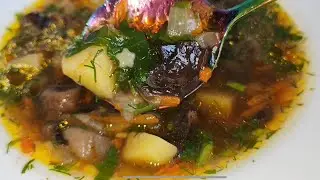 Грибной суп со звездочками из замороженных грибов🍲