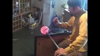 Studio West Blowing Glass Art for LeDoux Insurance: Pink Pumpkin