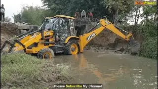 Powerful JCB Dozer & Escorts Machine Working Together for Bridge Construction