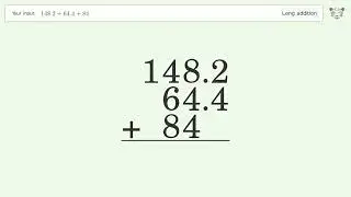 Long addition: Solve 148.2+64.4+84 step-by-step solution