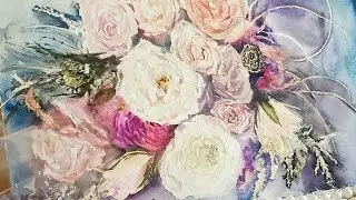 Paint A Floral Bouquet | Learn How To Use Masking Fluid #tips #technique
