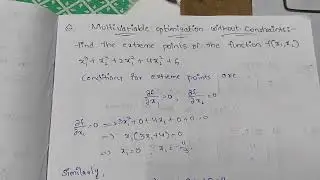 Multi-Variable optimization without constraints || Optimization Techniques || jntuk || 2-2 Sem