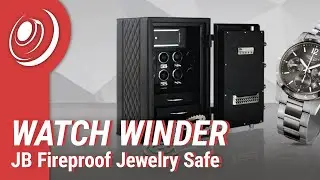 JB Watch Winder & Jewelry Safe Fireproof 3 Jewelry Drawers & 6 Watch Winders