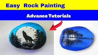 Howl at the moon | rock painted animals | easy rock painting tutorials |  part -54
