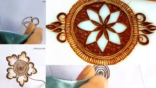 New style flower leaf and stylish round tiki Mehndi design by Lifestyle with Zimal