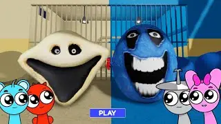 Sprunki Baby Raddy & Sky & Clukr & Pinki Played Hungry Worm Vs Hungry Snake Prison Obby in ROBLOX 