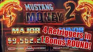 Mustang Money 2 — 4 ретриггера в БОНУСНОМ раунде! Выплата вручную! Отель и казино Potawatomi!