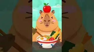 Capybara Mukbang Ramyun #capybaratoon #capybara #animation