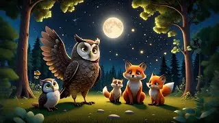 Three Owls' Moonlight School | Night-Time Learning Song for Kids | Nursery Rhymes & Bedtime Songs