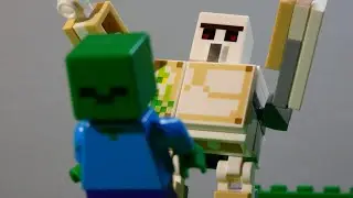 Minecraft Zombie Gets Beat Up By Iron Golem Lego Stop Motion
