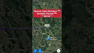 Prague, Czech Republic 🇨🇿 to Krakow, Poland 🇵🇱 Flight Route ✈️