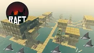 Shark Watch Tower Built In Biggest Raft City Ever! Multi-Level Housing + More - Raft Game - Gameplay