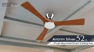 Antrim Sliver Smart Ceiling Fan With Light From Smafan | Impressive Wooden Blades | Smafan (Carro)