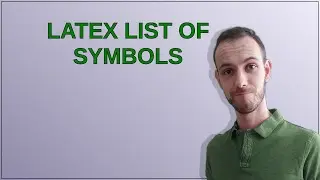 Tex: Latex list of symbols