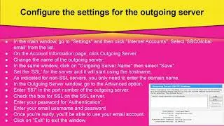 HOW TO CHANGE EXISTING SBCGLOBAL MAIL SETTINGS ON OS X 10 11 2 video