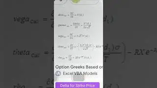 Option Greeks for Strike Price