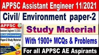 APPSC AE Civil & Environment Engineering Paper 2 Study material for All Aspirants by SRINIVASMech