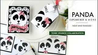 Panda Cupcake box and card ideas die cutting only ( Neat and Tangled)