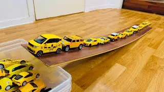 Yellow Toy Cars Kids Cars On The Slope Driving Very Fast 💨