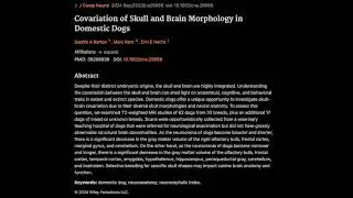 Covariation of Skull and Brain Morphology in Domestic Dogs