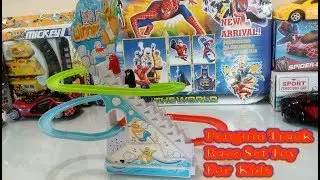Funny  Jolly Penguin Track Race Set Toy For Kids  Bunny Battery Operated Race Toy