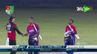 Paras khadka 100 century Vs singapore  Nepal win Vs singapore t20i