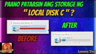 Paano Pataasin ang Storage ng Local Disk C? #pcrepair #looneytech