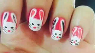 Easy bunny nail art tutorial