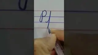 How to write in 4-line English notebook..write cursive letter 'P' capital and small