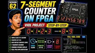 62 ~ 7-Segment Counter on FPGA | VHDL Project (Step-by-Step) | Full VHDL Code