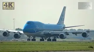 [4K] Take-offs at the Polderbaan at Schiphol Airport 26-8-2019 : Hear those roaring engines