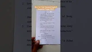 B.A 1st Year General English Question Paper 2023 # Please like and subscribe my channel.