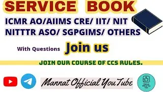 CCS Rules Service Book #servicebook #ccsrules #aiimscre #nitttr 