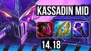KASSADIN vs FIZZ (MID) | 8 solo kills, Legendary, 21/3/6, 500+ games | NA Diamond | 14.18